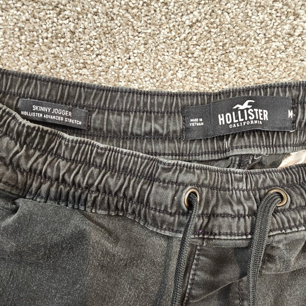Hollister Advanced Stretch Skinny Jogger Mens Medium Washed Black Gray Pants - Picture 12 of 16